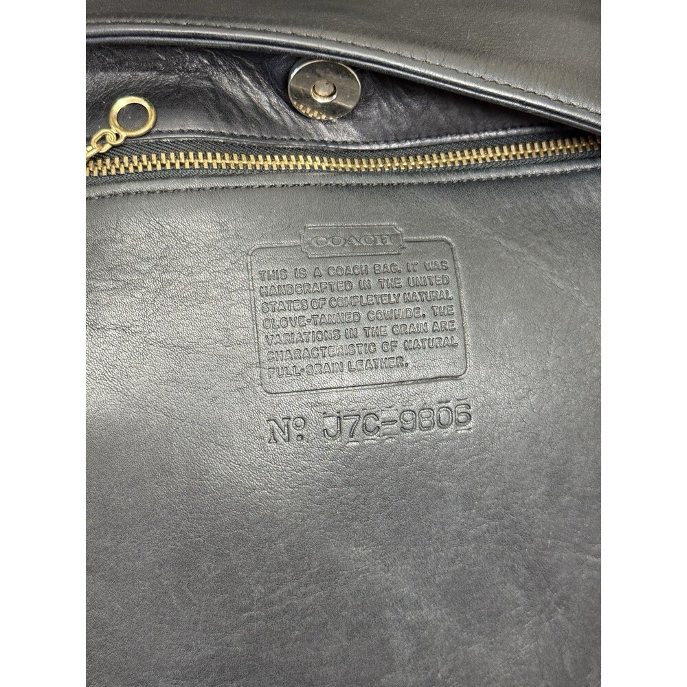 Vintage Coach Equestrian Slim Bucket Bag 9806 Shoulder Bag Black Leather Slouch - Picture 11 of 15